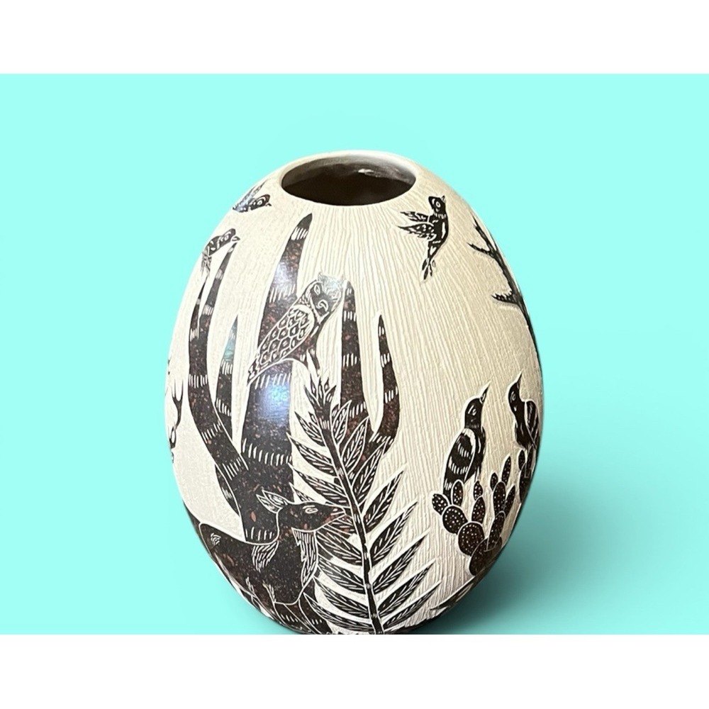 Mata Ortiz Pottery Deer Buck Doe Olla Vase David Bejarano Fine Art Clay Mexican - Picture 11 of 14